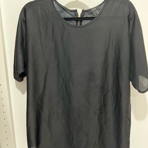 J. Crew Medium woven front/knit back blouse